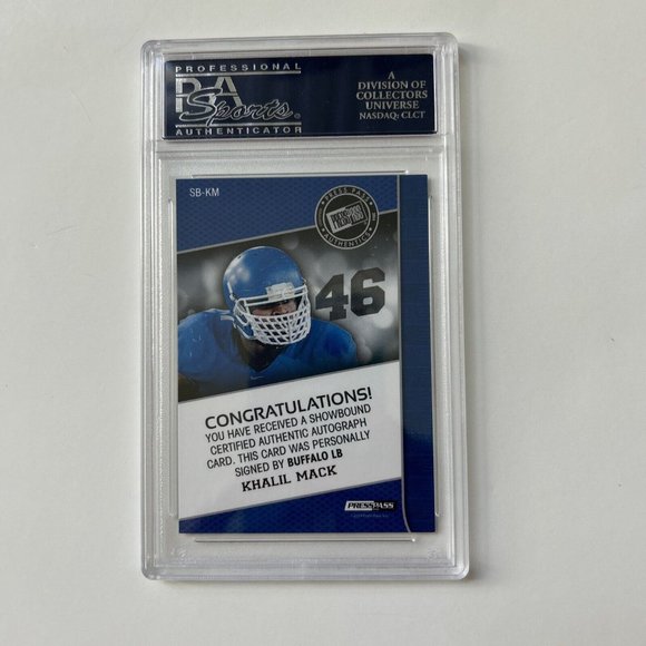 2014 Press Pass Khalil Mack Showbound Signature-17/99-Blue-PSA Gem MT 10-RARE - Picture 2 of 6